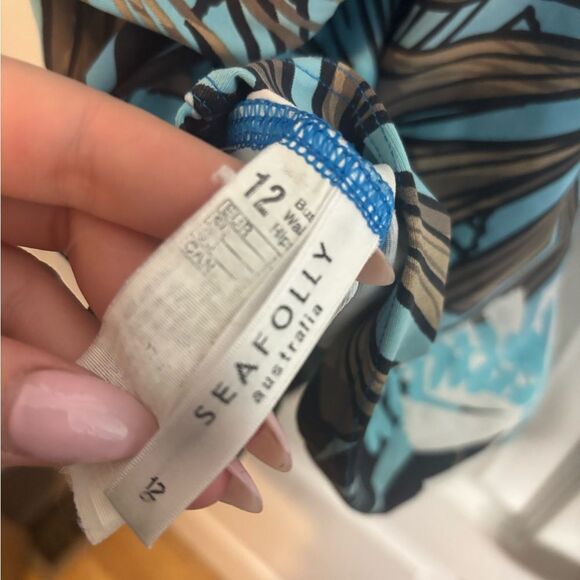 Sea folly tankini vintage Blue and Black Floral Swimsuit Set EUC - Picture 2 of 4